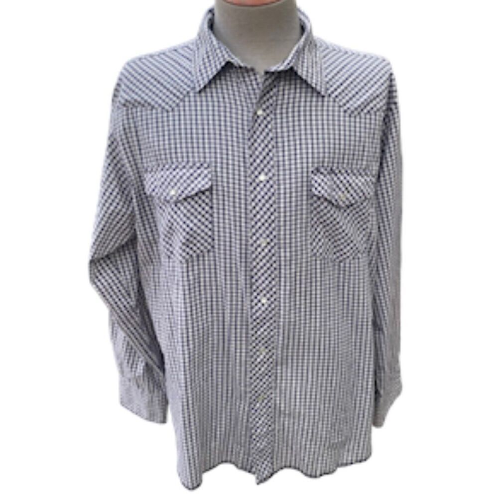 Wrangler Western Shirt Men’s XL Pearl Snap Button Font and Coffs.  Yellowstone C